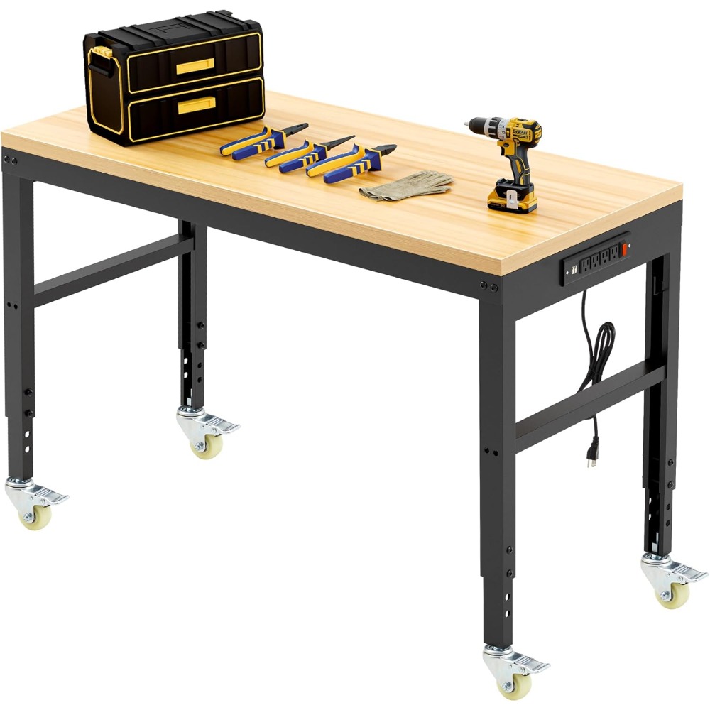 Woodworking Garage - منضدة عمل قابلة للتعديل، مقعد عمل
