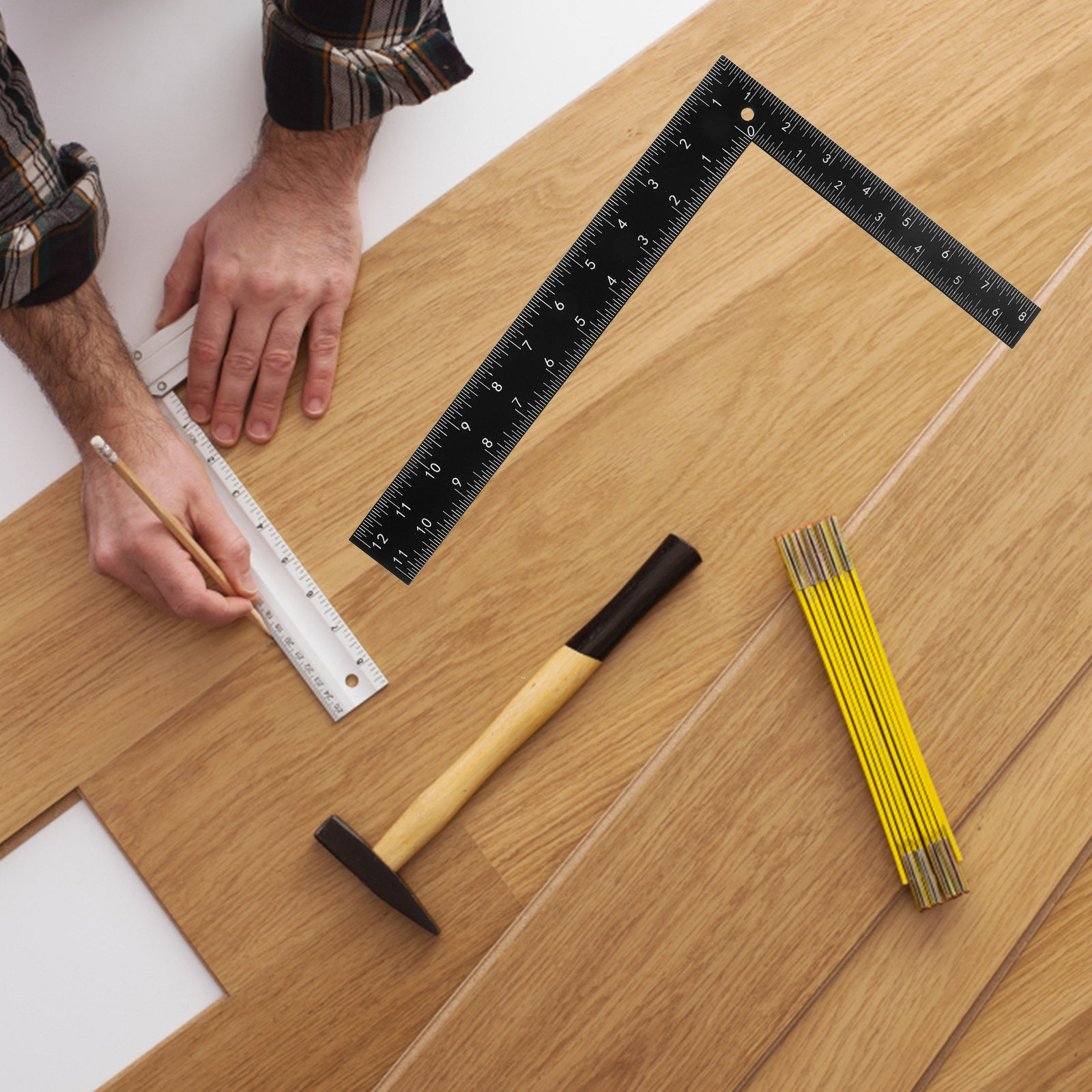 Woodworking Crafts - مسطرة مربعة من الفولاذ المقاوم للصدأ