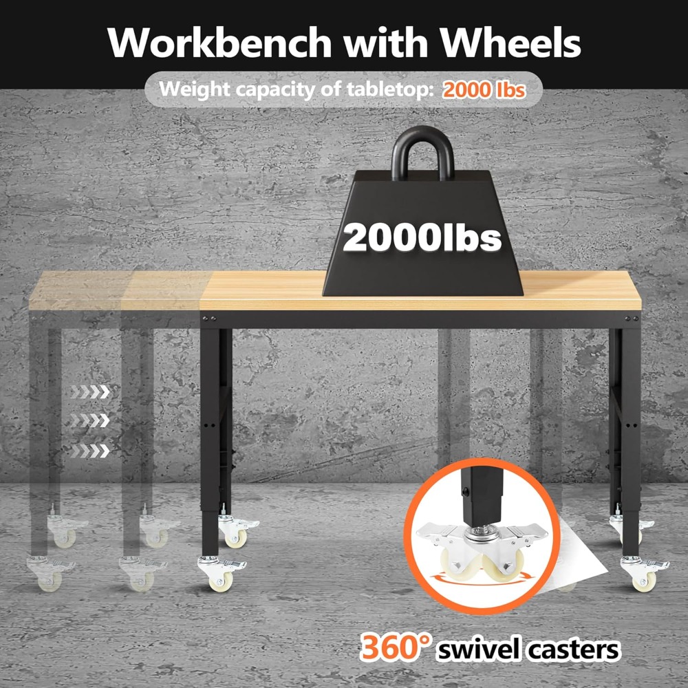منضدة عمل قابلة للتعديل، مقعد  - مراجعة Woodworking Garage وسعره
