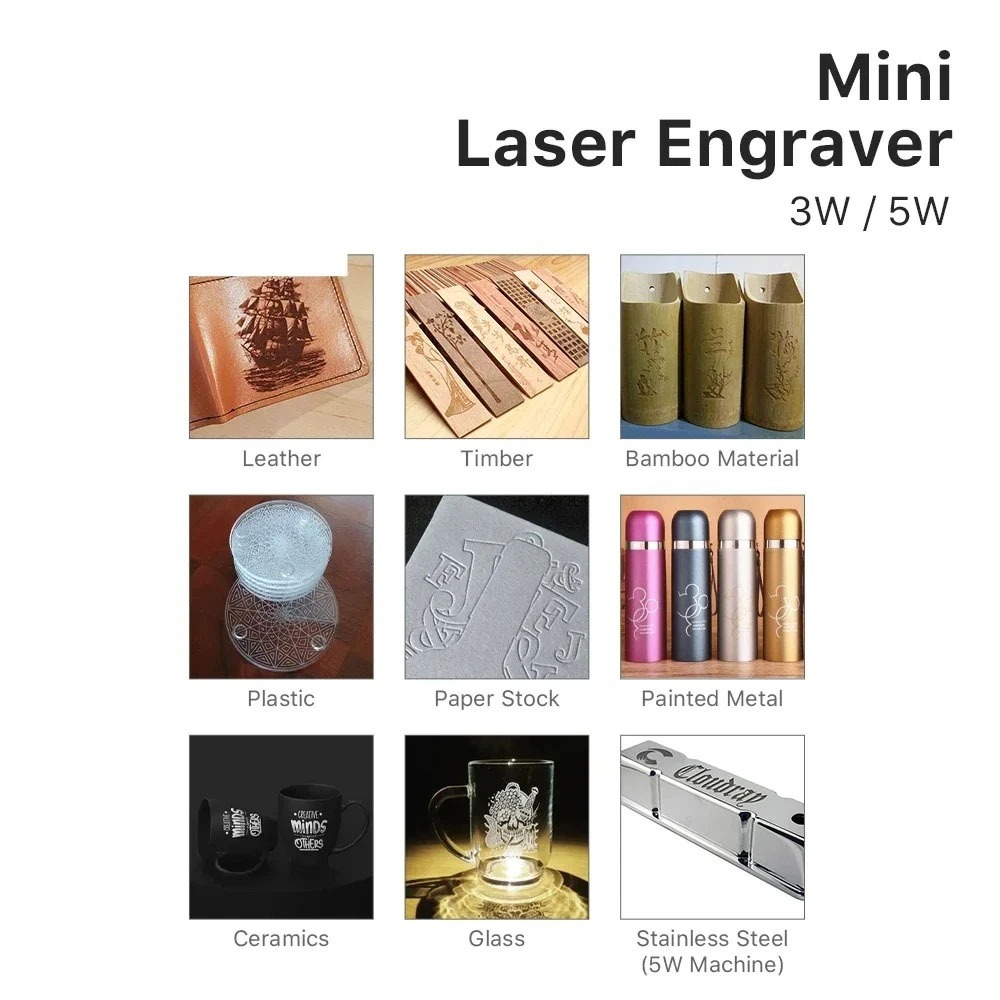 آلة نقش بالليزر CNC صغيرة بقوة - مراجعة Woodworking Logo وسعره