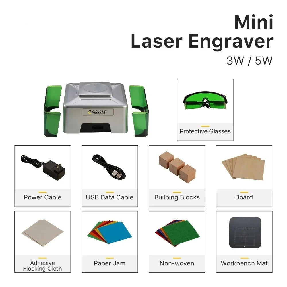 آلة نقش بالليزر CNC صغيرة بقوة - مراجعة Woodworking Logo وسعره