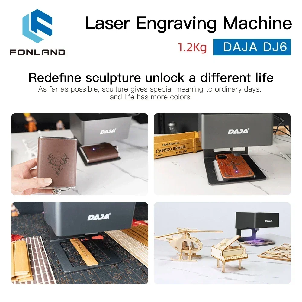 FONLAND DJ6 الليزر حفارة التصن - مراجعة Woodworking Logo وسعره