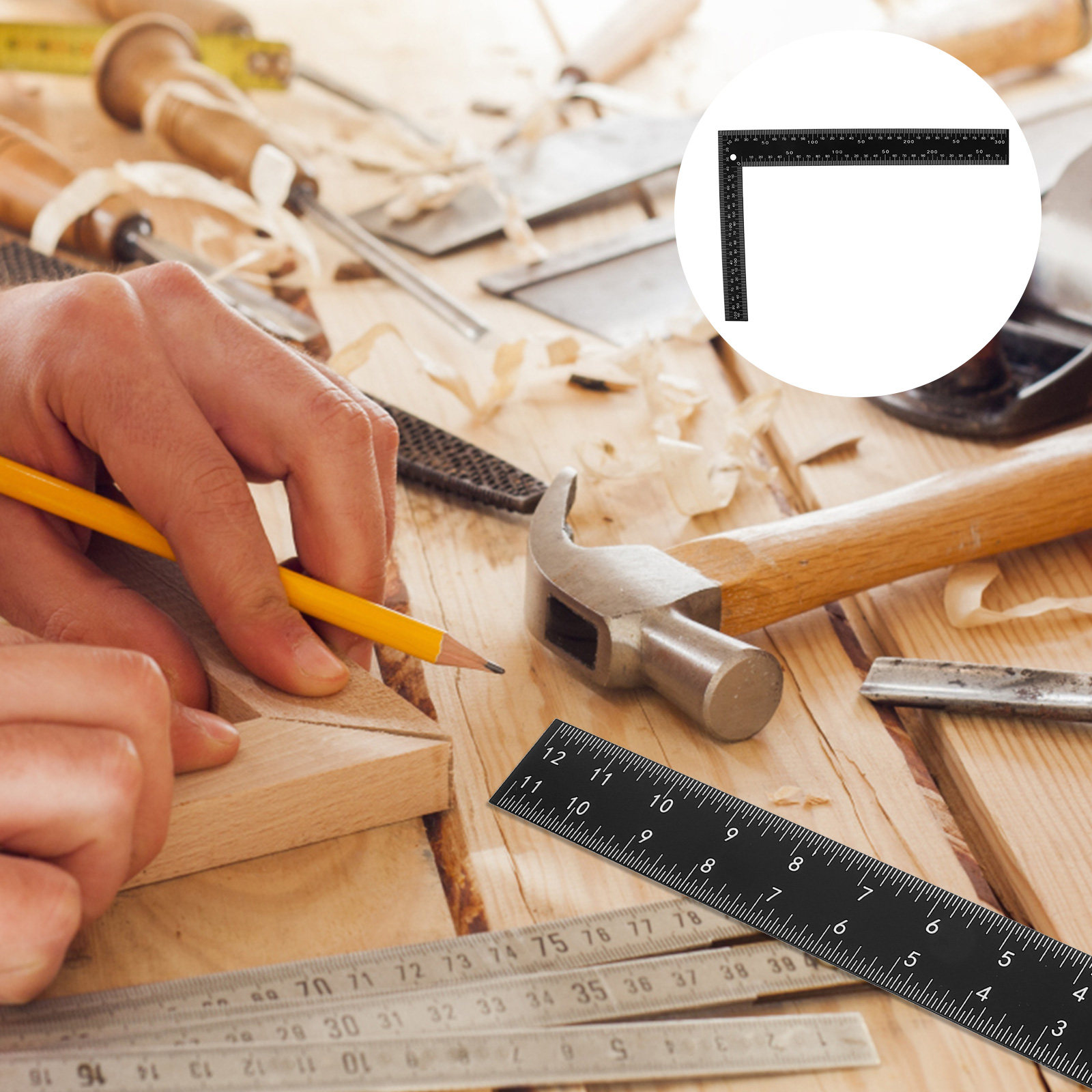 مسطرة فولاذية احترافية على شكل - مراجعة Woodworking Crafts وسعره
