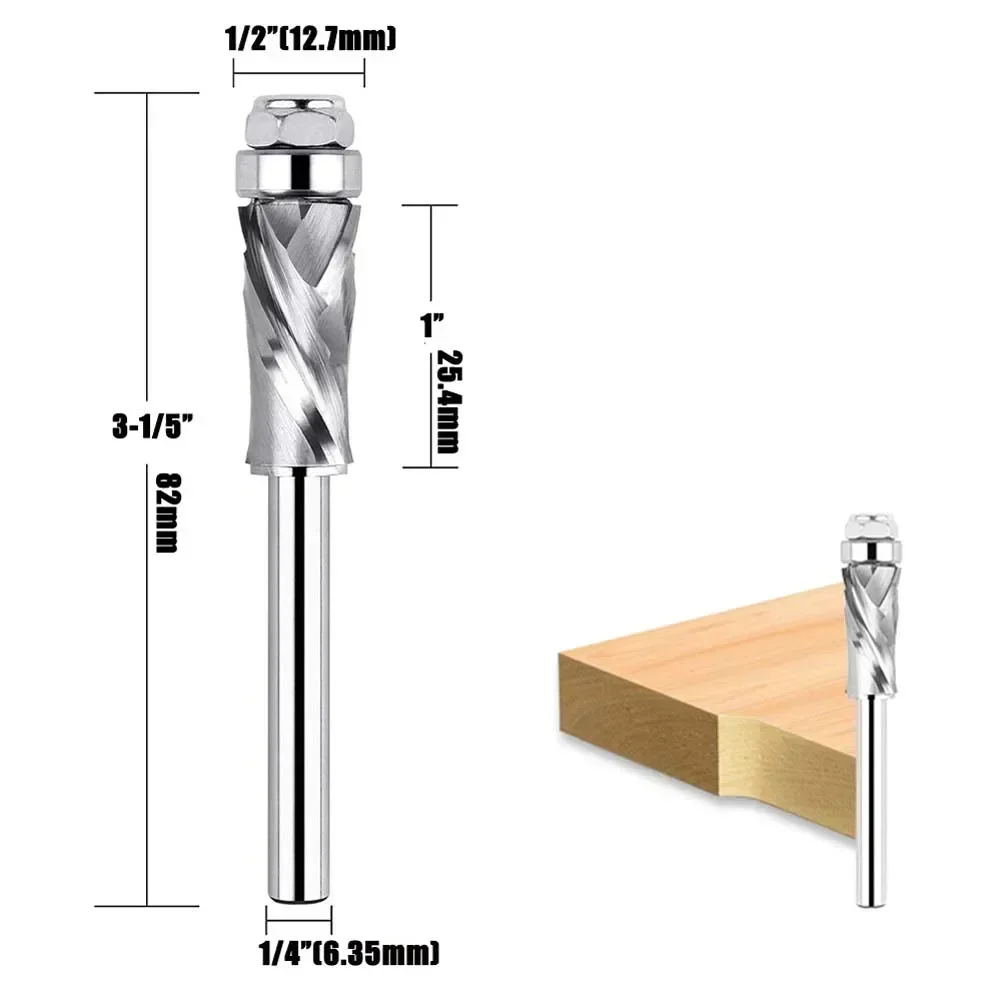 لقمة توجيه لتشذيب حلزونية مضغو - مراجعة Woodworking Kickback وسعره